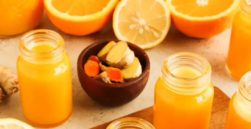 Aceste shot-uri wellness cu citrice, ghimbir & turmeric dau un boost natural pentru energie și imunitate, o băutură concentrată pentru imunitate, digestie și energie. Naturală, aromată și ușor de făcut acasă. Include valori nutritive!